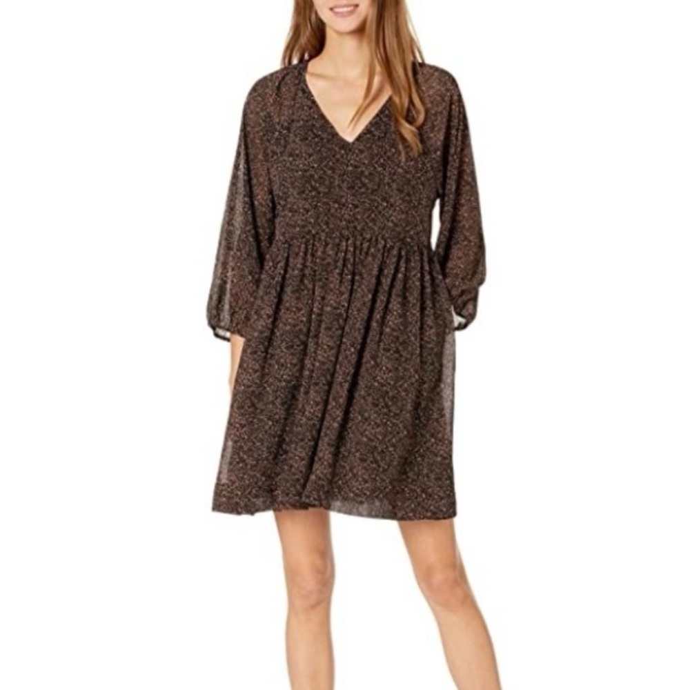 Madewell Black and Brown Midi Dress